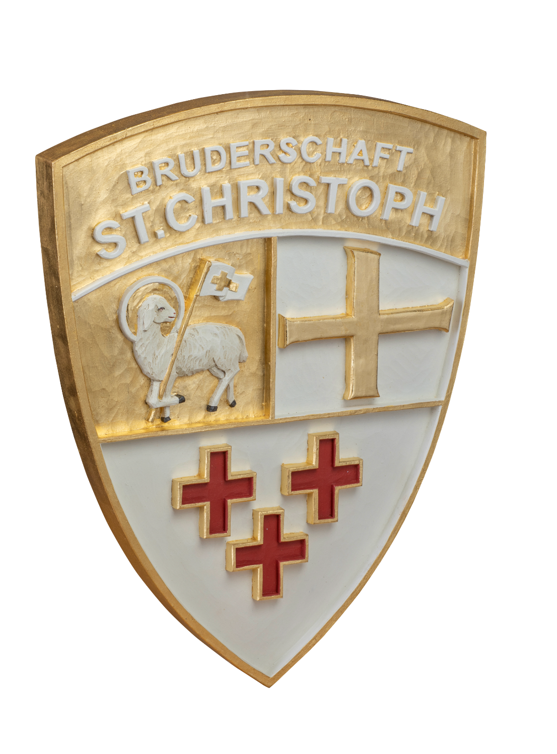 Geschnitztes BSC Wappen Messingfarbe - alles Handarbeit
