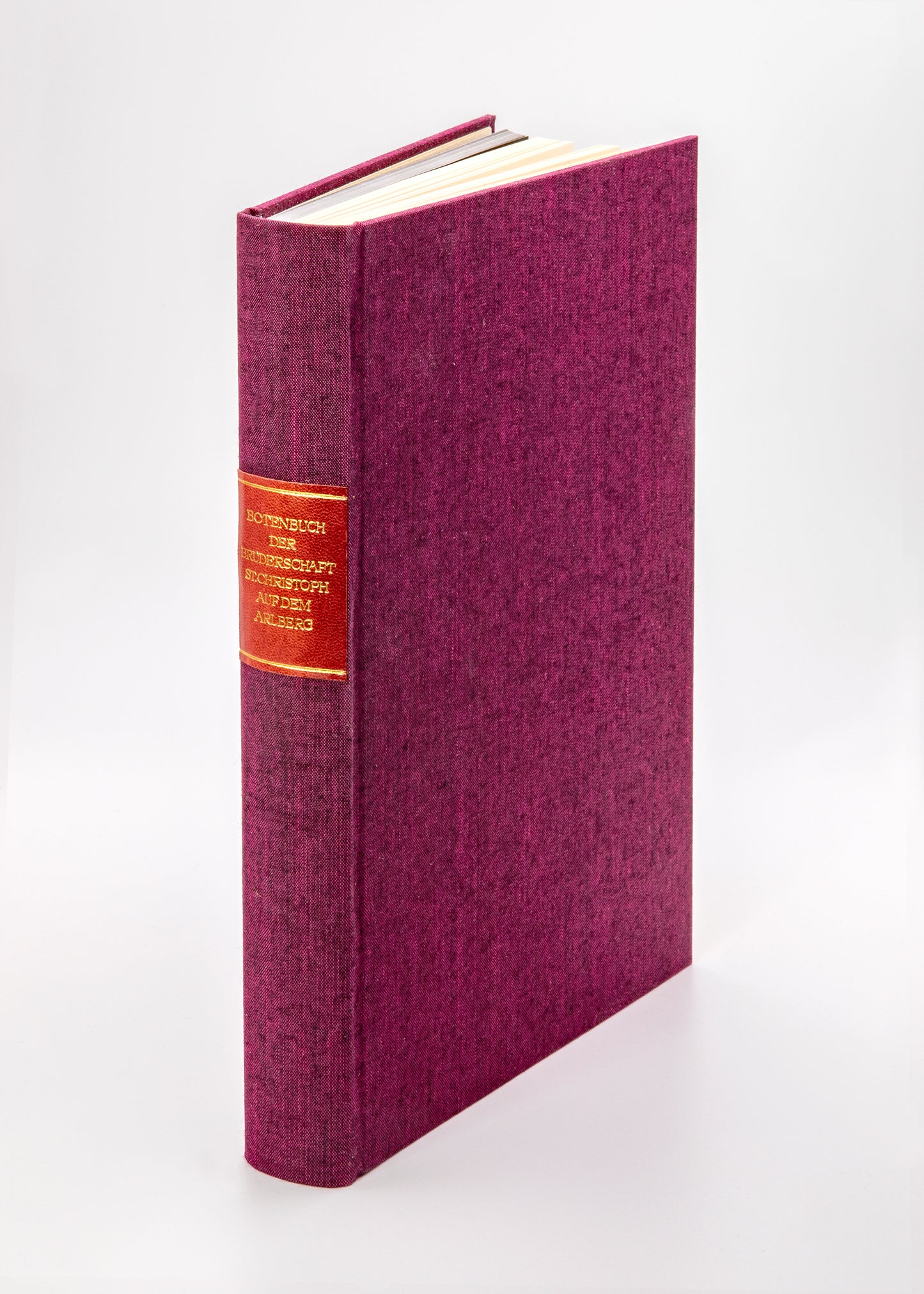 Elegante Ausgabe des Botenbuchs in violettem Leinen-Einband