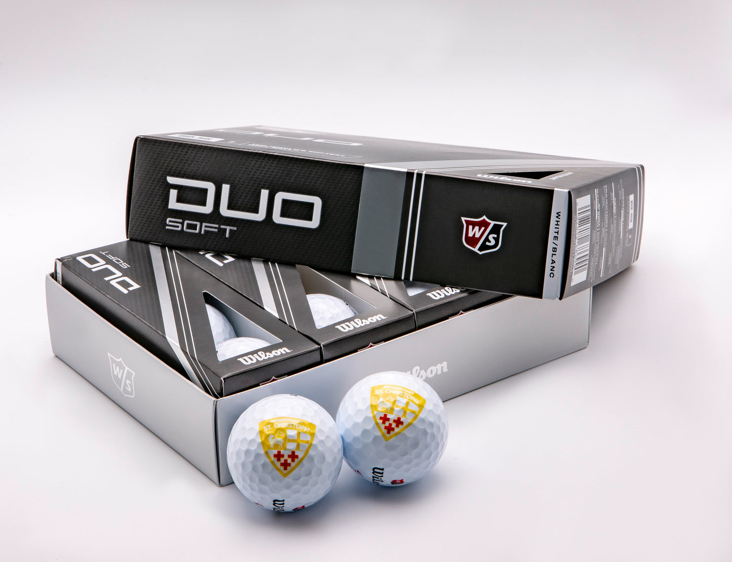 Set aus 12 hochwertigen Golfbällen mit Logo der Bruderschaft - 4 x 3 Stück verpackt