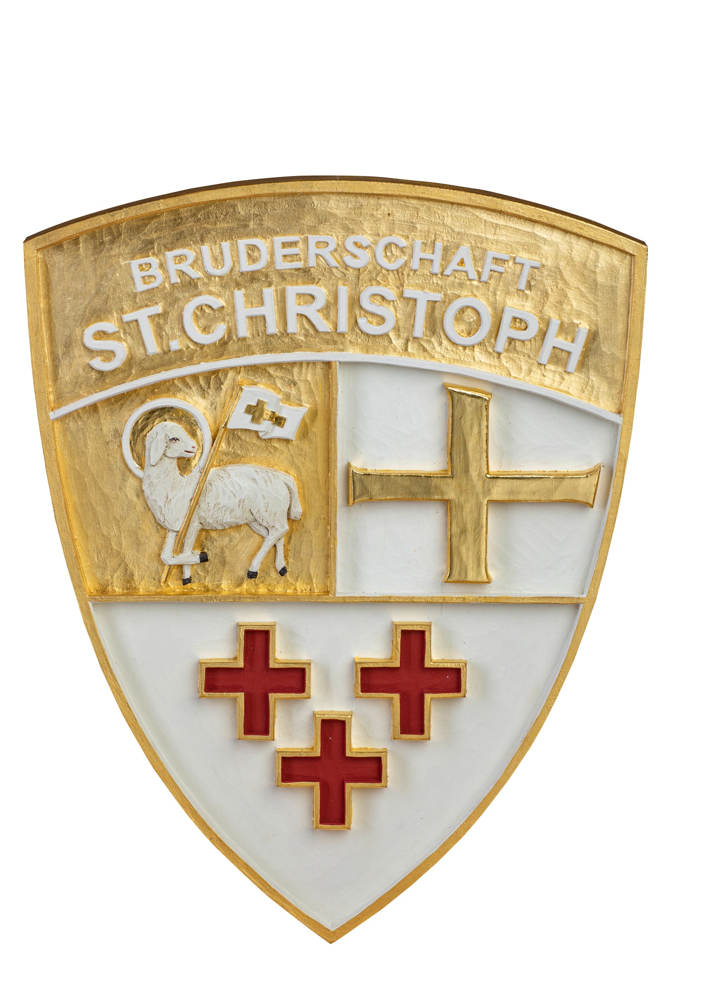 Geschnitztes BSC Wappen Messingfarbe - alles Handarbeit