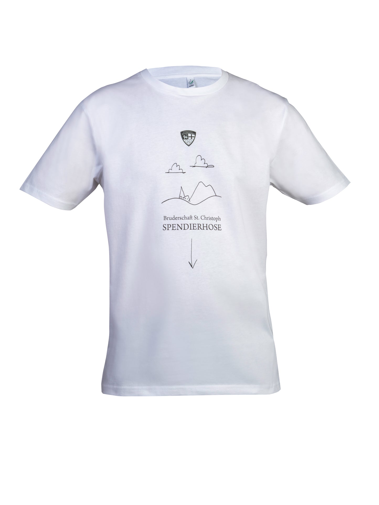 Weißes legeres Baumwolle T- Shirt Motiv "Spendierhose"